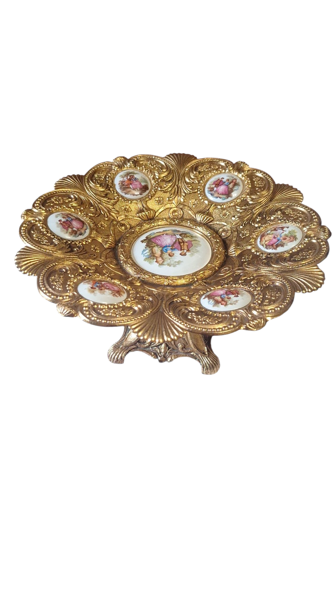 arte y antigüedades - CENTRO DE MESA ANTIGUO BRONCE Y PORCELANA LIMOGES 0
