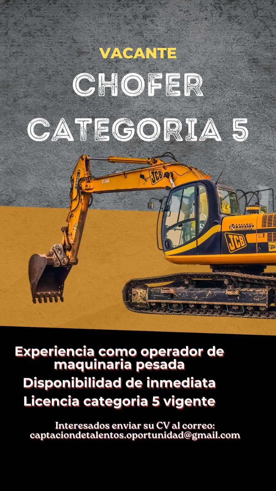 empleos disponibles - Chofer Cat 5