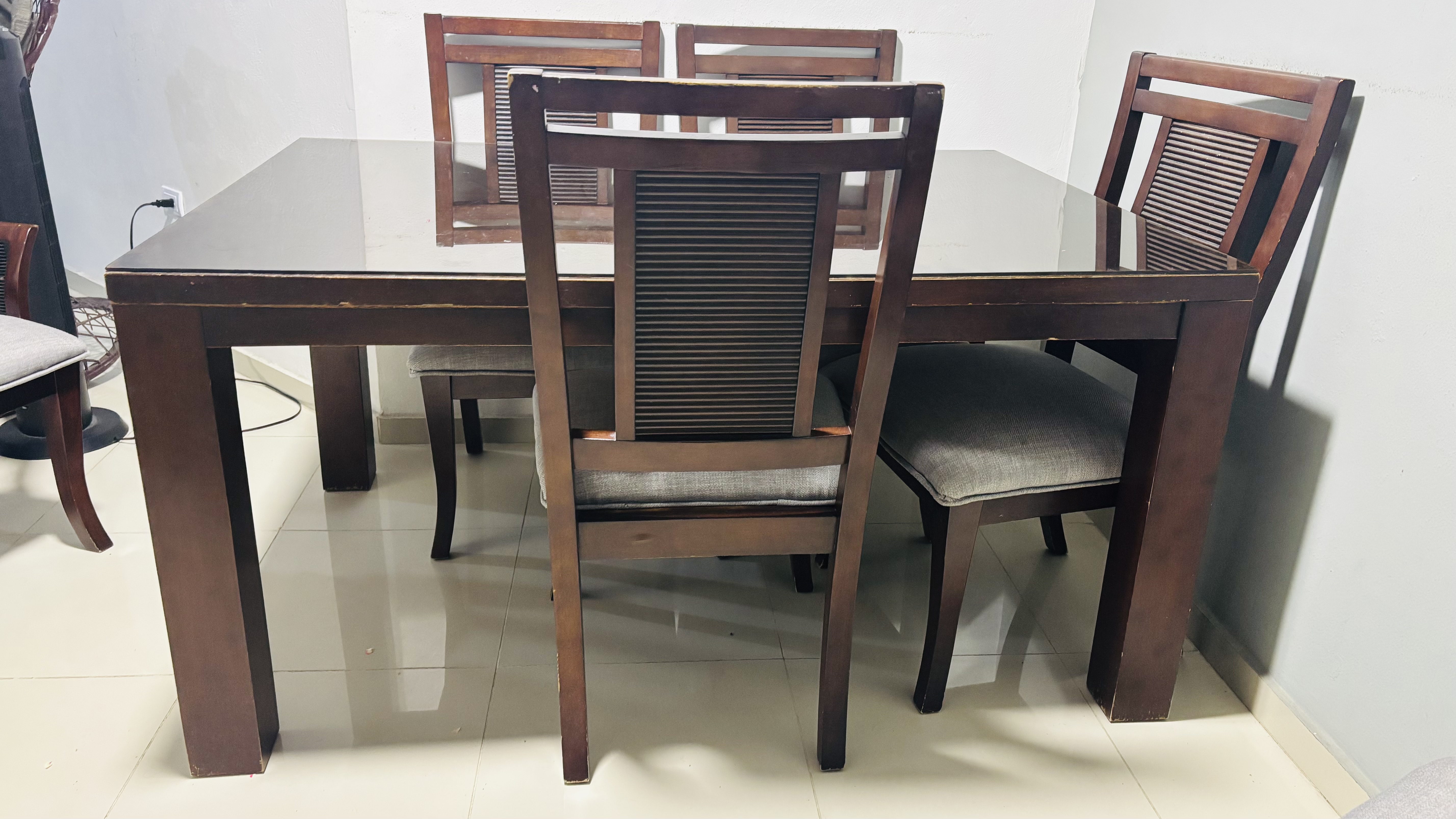 muebles y colchones - Hermoso comedor 6 sillas con tope adicional 