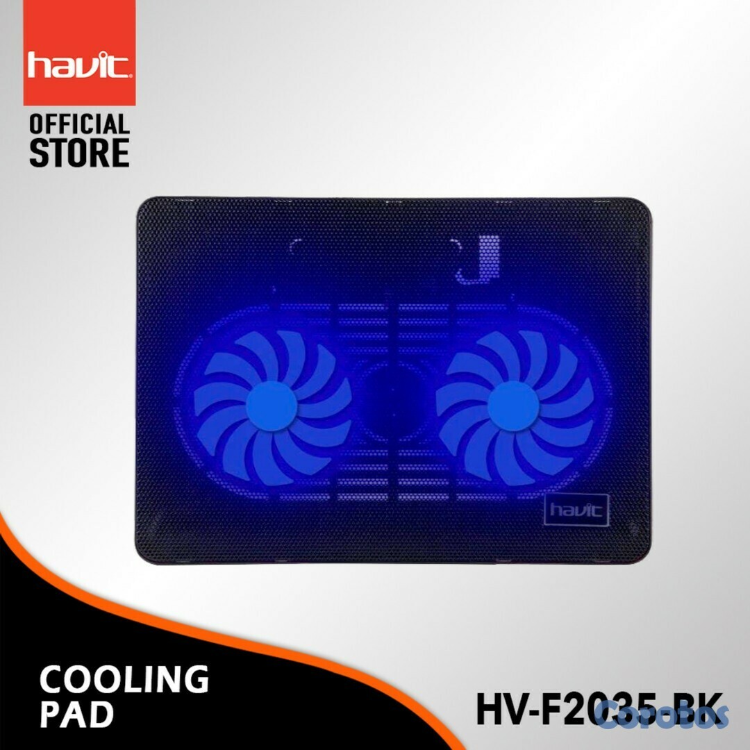 computadoras y laptops - FAN COOLER PARA LAPTOP 14  HAVIT HV-F2035 2xFAN LED AZUL