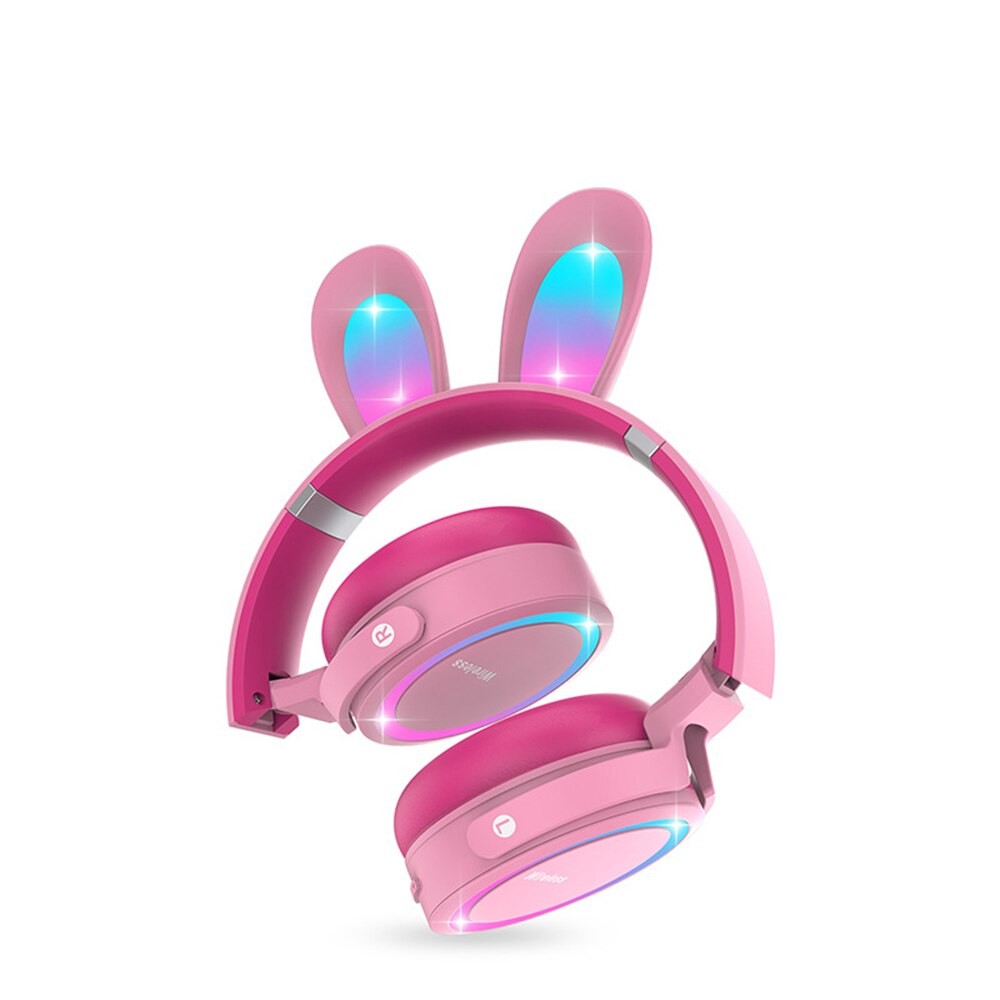 accesorios para electronica - Auriculares inalámbricos con Orejas de conejo para niñas, audifonos tiktok  4