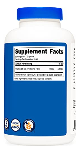 Salud y Equipamiento Médico - Vitamina B6 (piridoxina Hcl) 100 Mg, -nutricost  240 Capsula 4