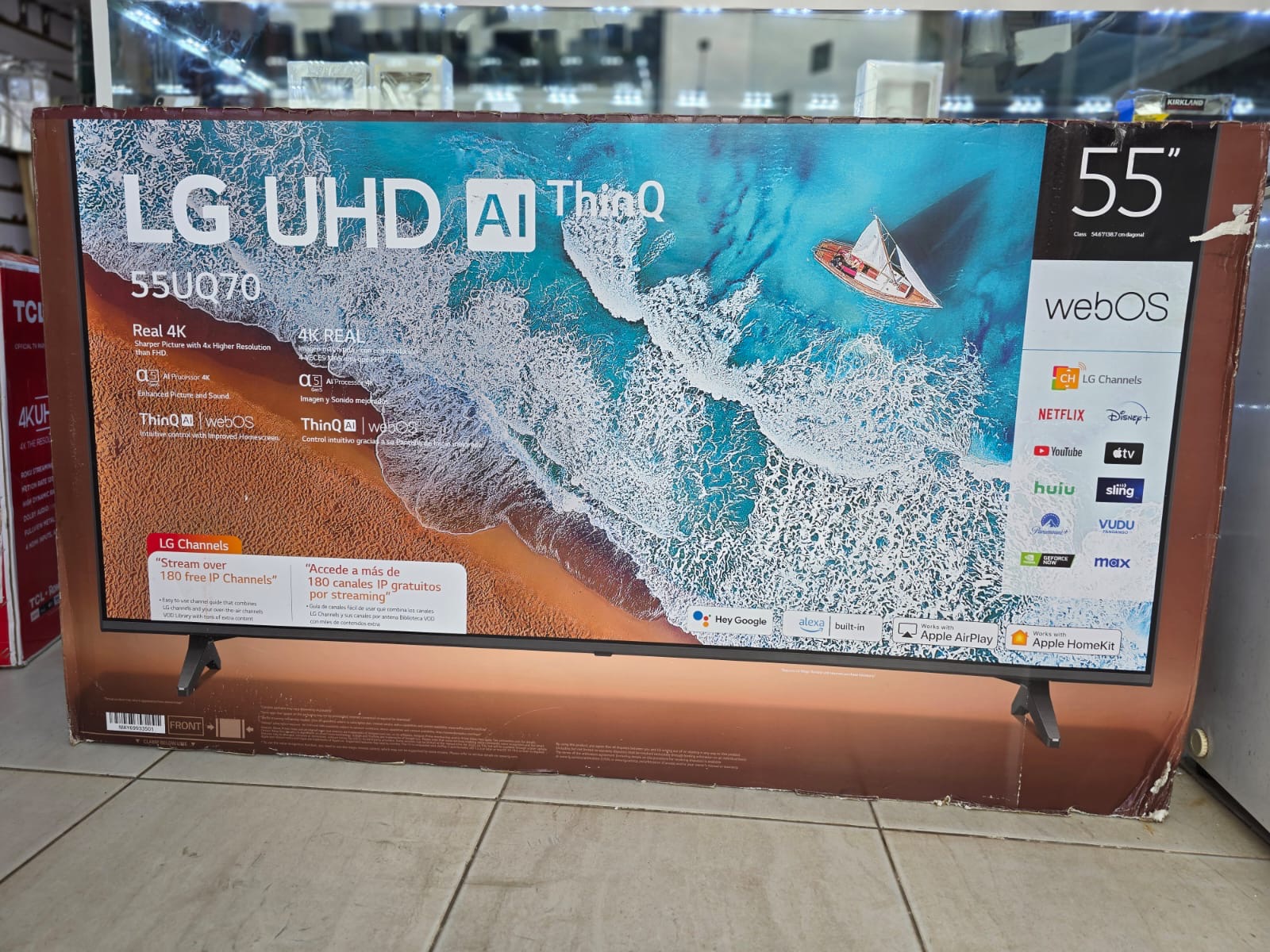 tv - LG 4K UHD Smart TV de 55 pulgadas, modelo 55UQ70 0