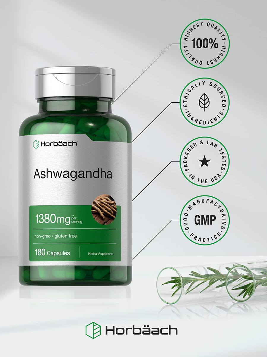 Salud y Equipamiento Médico - Ashwagandha 1380mg 180cap Horbaach 4