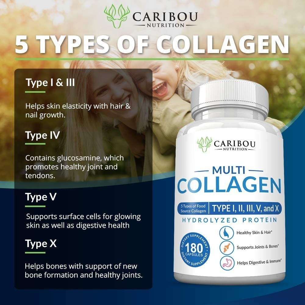 Salud y Equipamiento Médico - Colageno Multiple Tipo I, Ii, Iii, V Y X 180 Capsulas 1