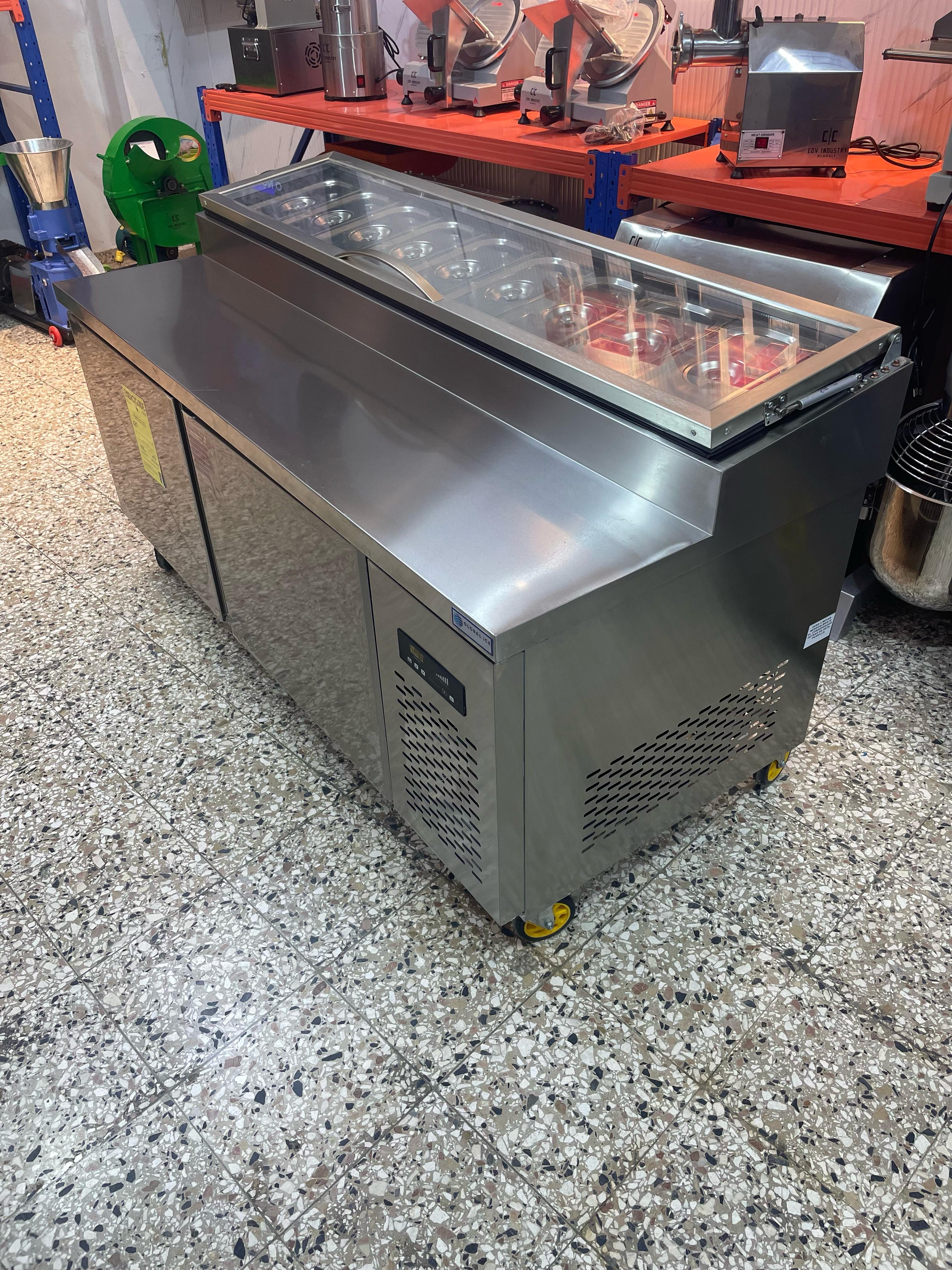 equipos profesionales - Mesa de preparar pizza con freezer 9