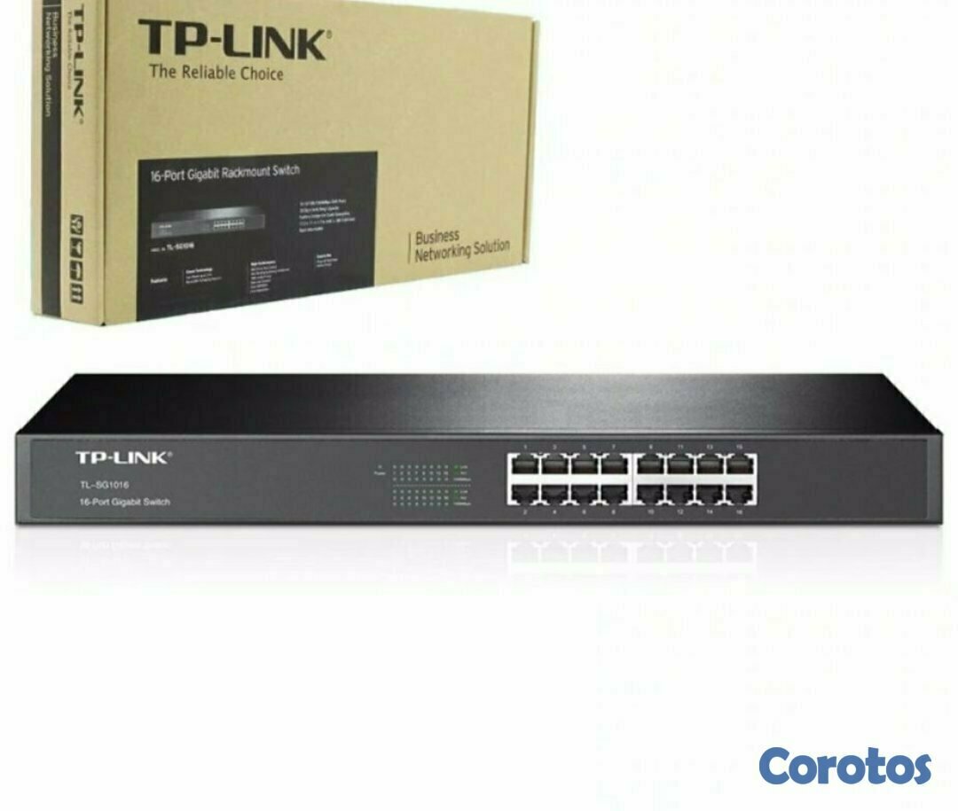 computadoras y laptops - SWITCH 16 PUERTOS TP-LINK TL-SG1016, NO ADMINISTRABLE/RACK, 16 PUERTOS GIGABIT 