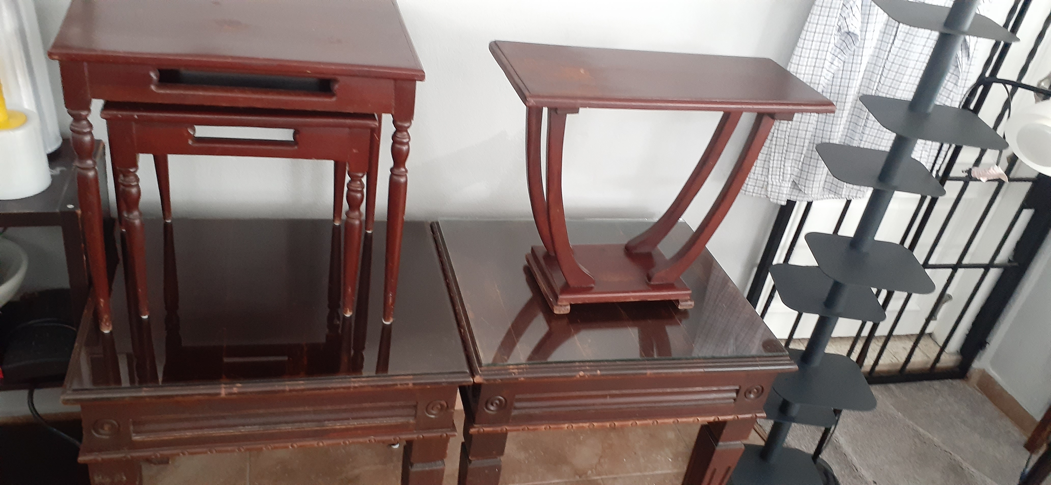 muebles y colchones - vendo varias mesa centro lateral antigua cahoba pura 3