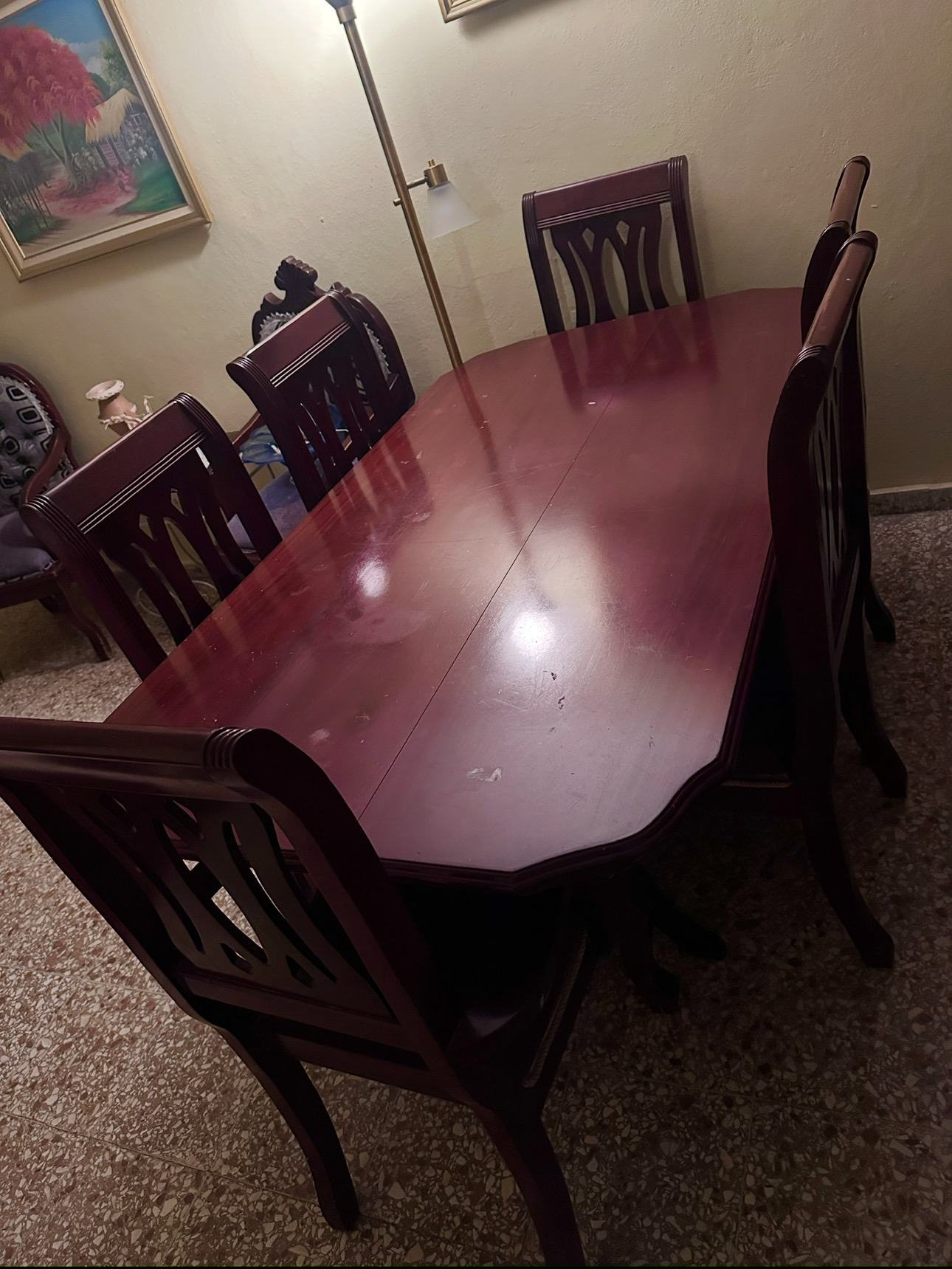 muebles y colchones - comedor de 6 sillas Caoba Centenaria