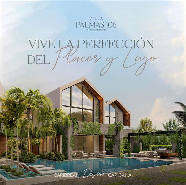 casas vacacionales y villas - Venta de villas en la mejor zona de cap cana con piscina y Jacuzzi de 2,846mts 0