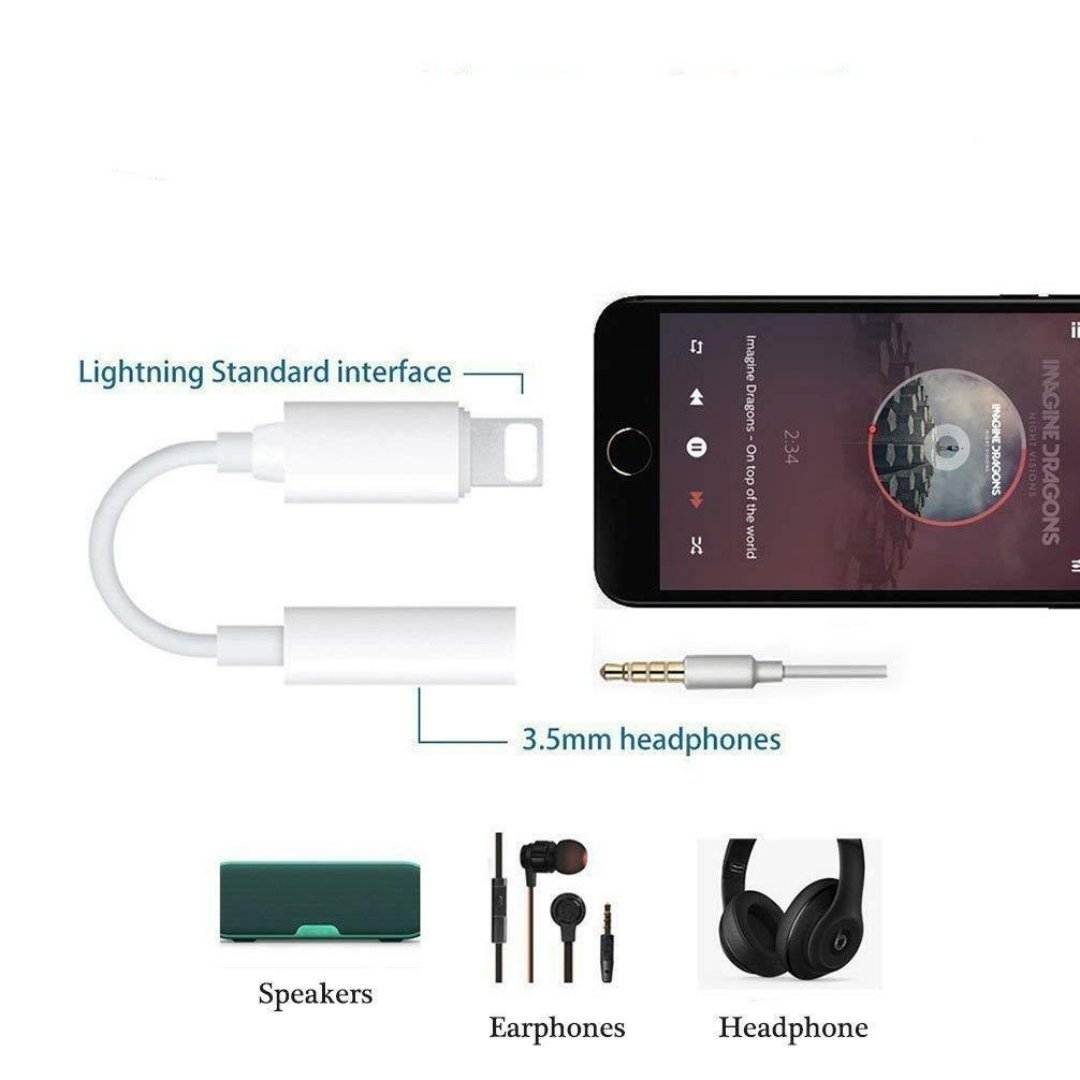 accesorios para electronica - Adaptador de audio para iPhone 7/8/X/11 (todas las versiones) 3
