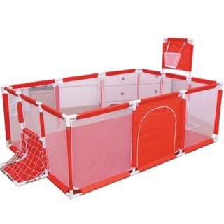 juguetes - Corral de Juegos para Bebé con aro de Básquet y arco de Fútbol centro de activid 1