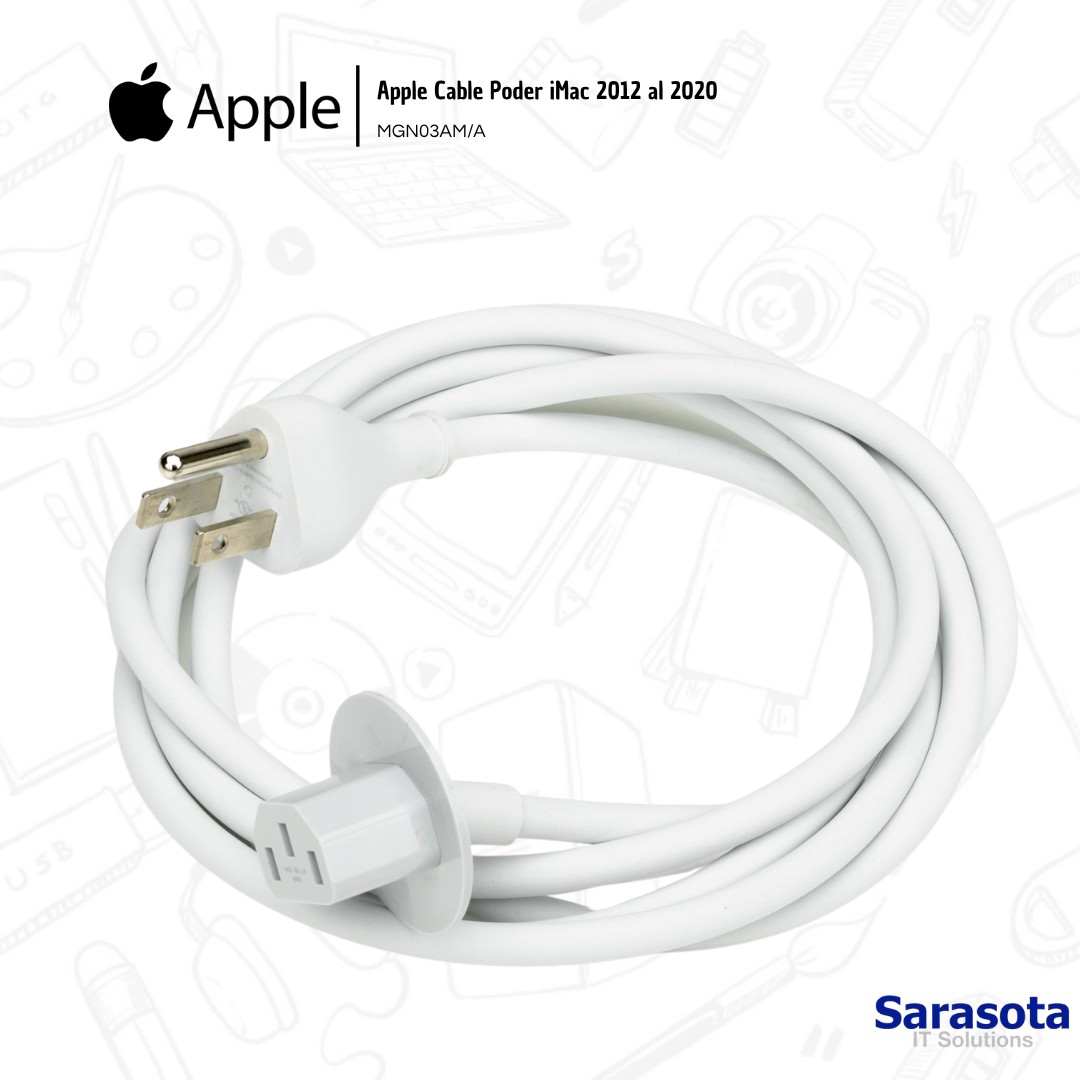 accesorios para electronica - Apple Cable de poder blanco para iMac 1