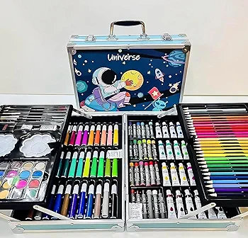 juguetes - Kit de dibujo para niños, pintura, colores, marcadores, 145 piezas, maleta niños 3