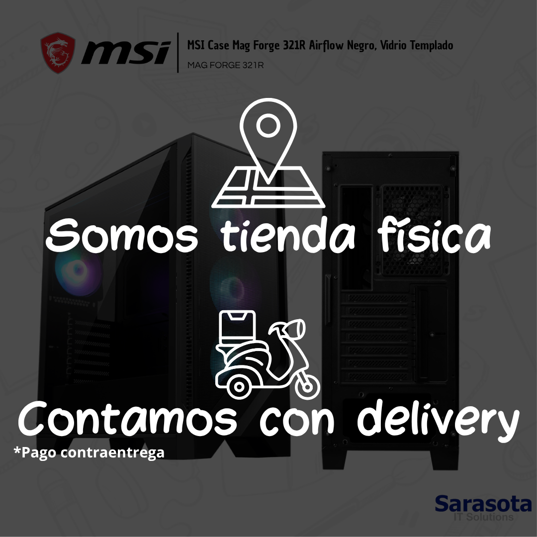 accesorios para electronica - MSI Case Mag Forge 321R Airflow Negro, Vidrio Temp 2