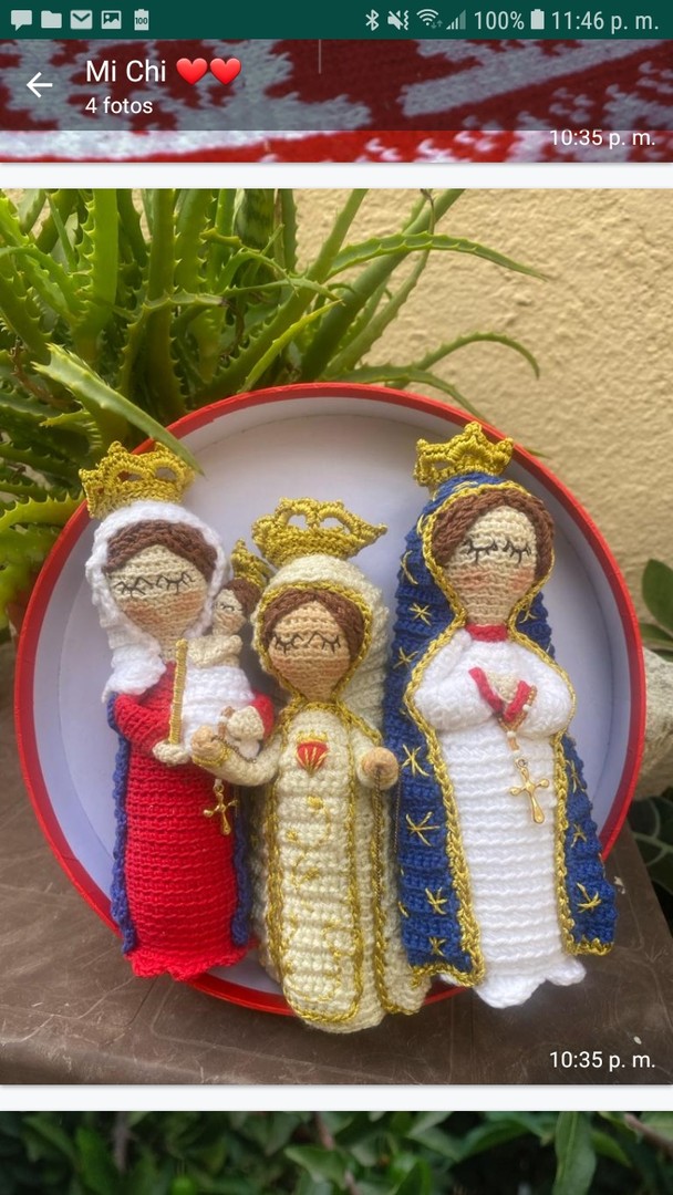 decoración y accesorios - Virgencitas tejidas a mano a crochet 1