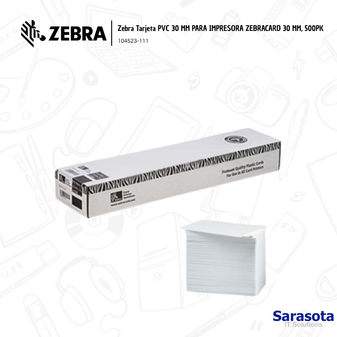 accesorios para electronica - Zebra Tarjeta PVC 30 MM PARA IMPRESORA ZEBRACARD 3 0