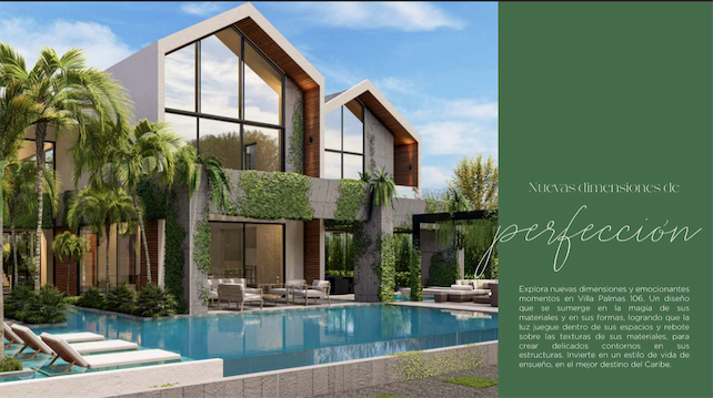 casas vacacionales y villas - Venta de villas en la mejor zona de cap cana con piscina y Jacuzzi de 2,846mts 1