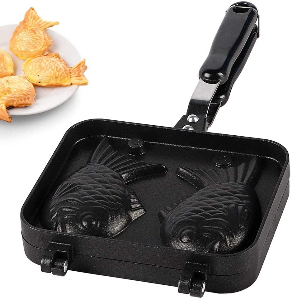 cocina - Sartén doble con forma de pez japonés, para hacer tartas con forma de pez Takoya 2