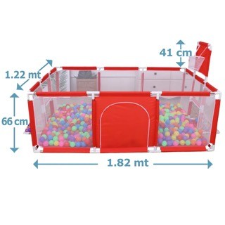 juguetes - Corral de Juegos para Bebé con aro de Básquet y arco de Fútbol centro de activid 2