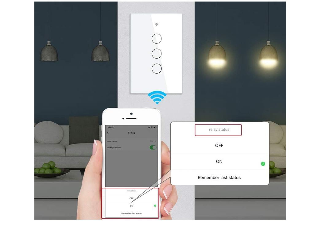 otros electronicos - Interruptor WIFI 3 canales, contecta con Alexa y Google Home 1