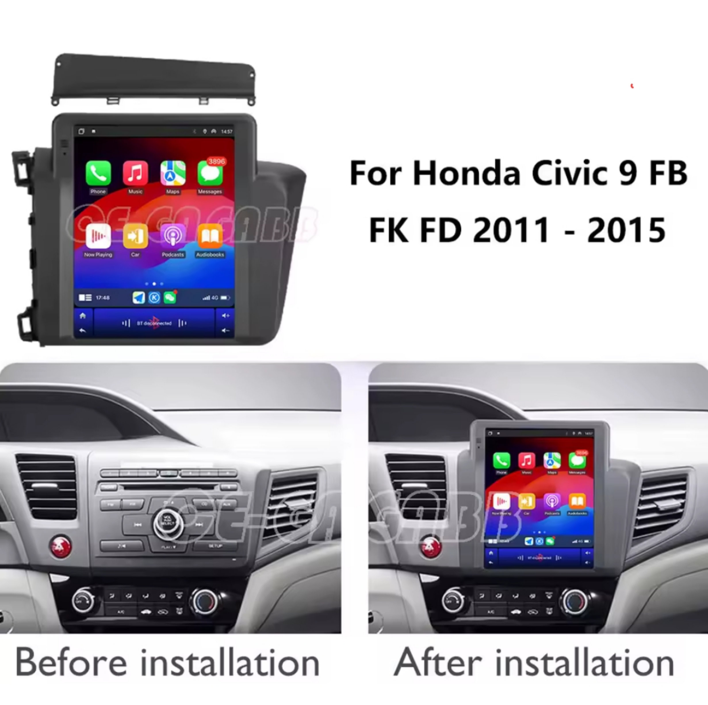 accesorios para vehiculos - radio android tesla hyundai Y20 honda civic  1