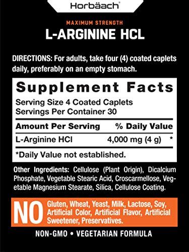 Salud y Equipamiento Médico - L Arginina 4000 Mg 120 Capsulas Por Horbaach 1
