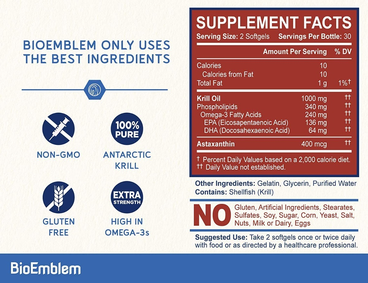 Salud y Equipamiento Médico - Aceite Krill Bioemblem 60 Cap 1