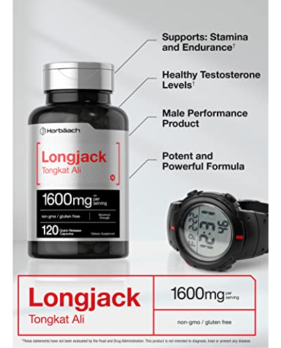 Salud y Equipamiento Médico - Longjack Tongkat Ali 1600 Mg 120 Capsulas Horbaach 3