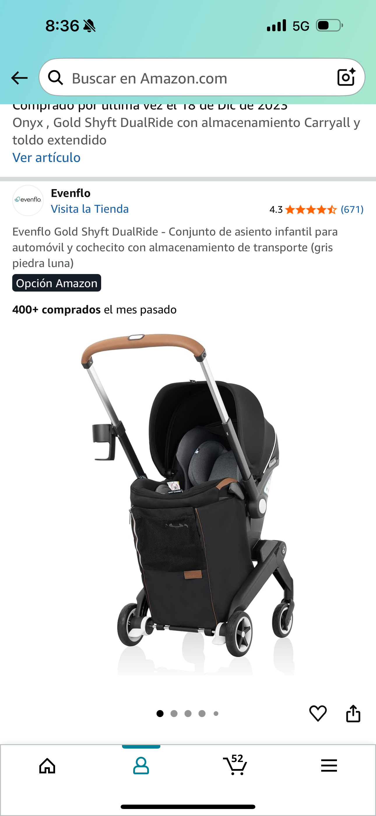 coches y sillas - Carseat and stroller Marca Evenflo como nuevo  0