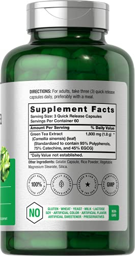 Salud y Equipamiento Médico - Extracto De Te Verde 1800 Mg 180 Cap Horbaach 1