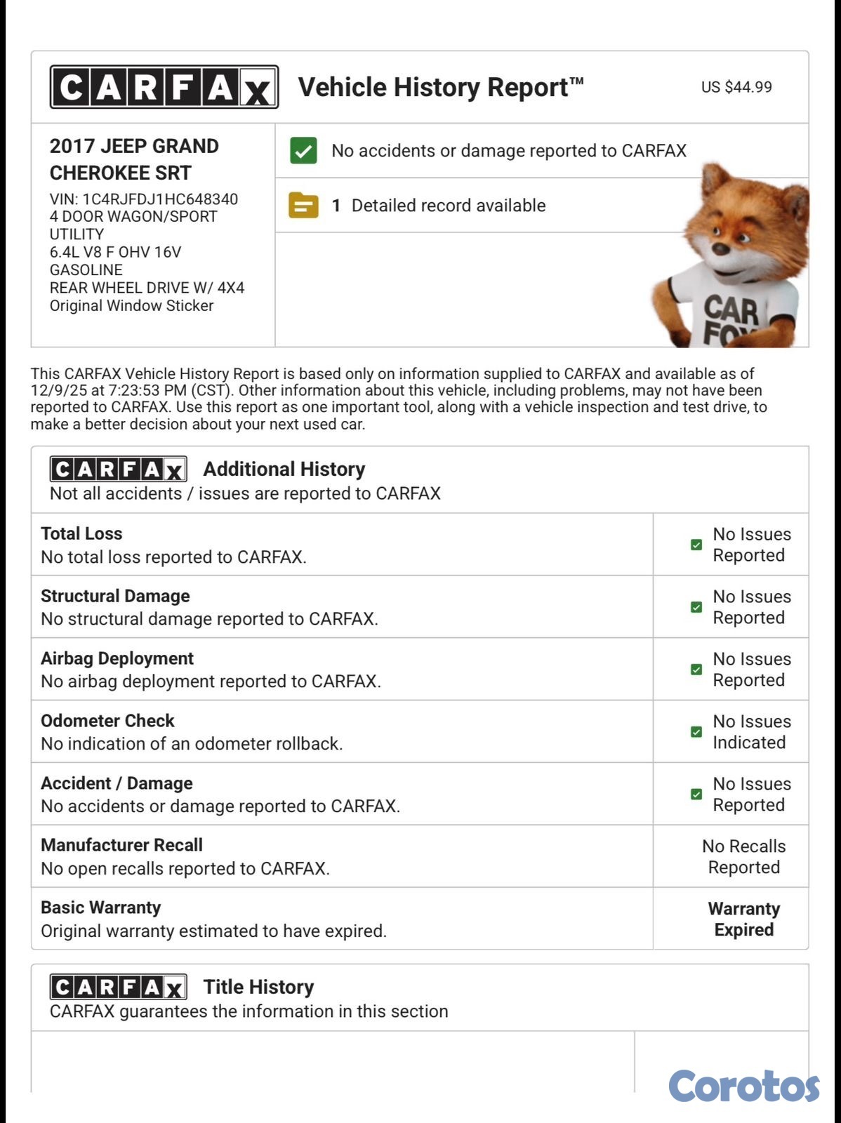 jeepetas y camionetas - Jeep Grand Cherokee 4X4 SRT 2017 2