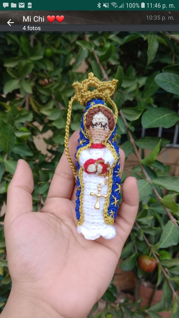 decoración y accesorios - Virgencitas tejidas a mano a crochet 2