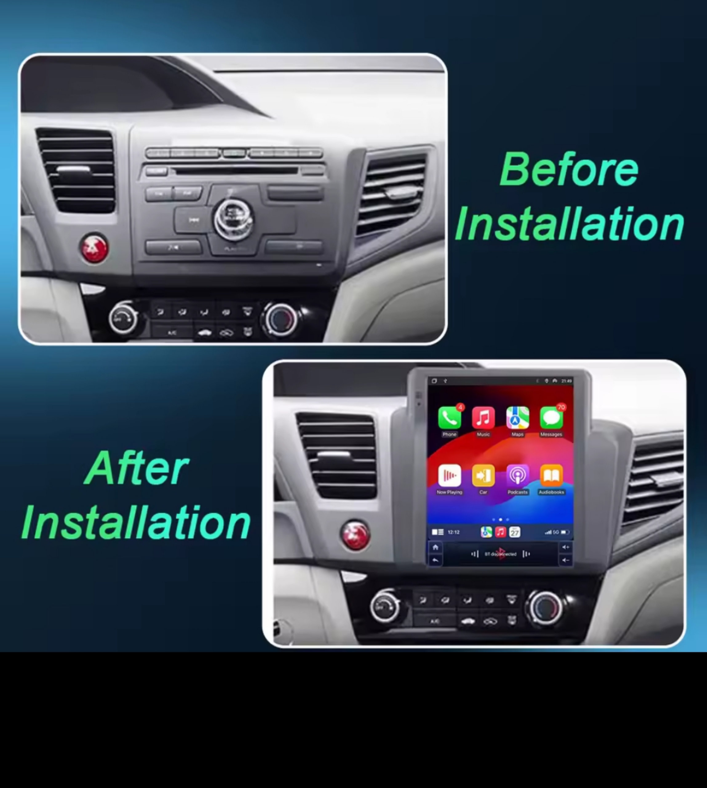accesorios para vehiculos - radio android tesla hyundai Y20 honda civic  2
