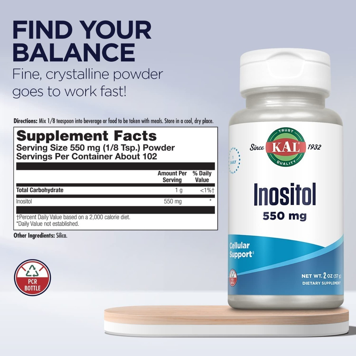 Salud y Equipamiento Médico - Inositol Polvo 550 Mg Kal 1