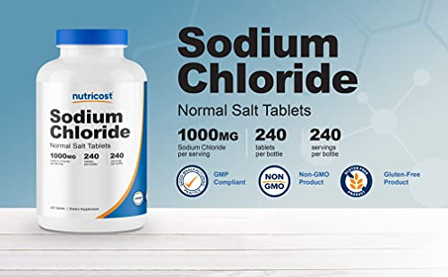 Salud y Equipamiento Médico - Cloruro De Sodio Nutricost 1000mg 240 Cap Nutricost 1