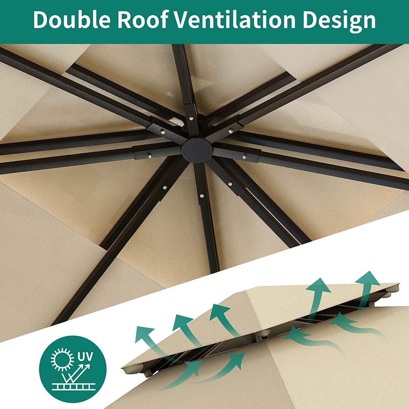 herramientas, jardines y exterior -  Outdoor Patio Double Fabric Roof Canopy Gazebo rd 36,500 0