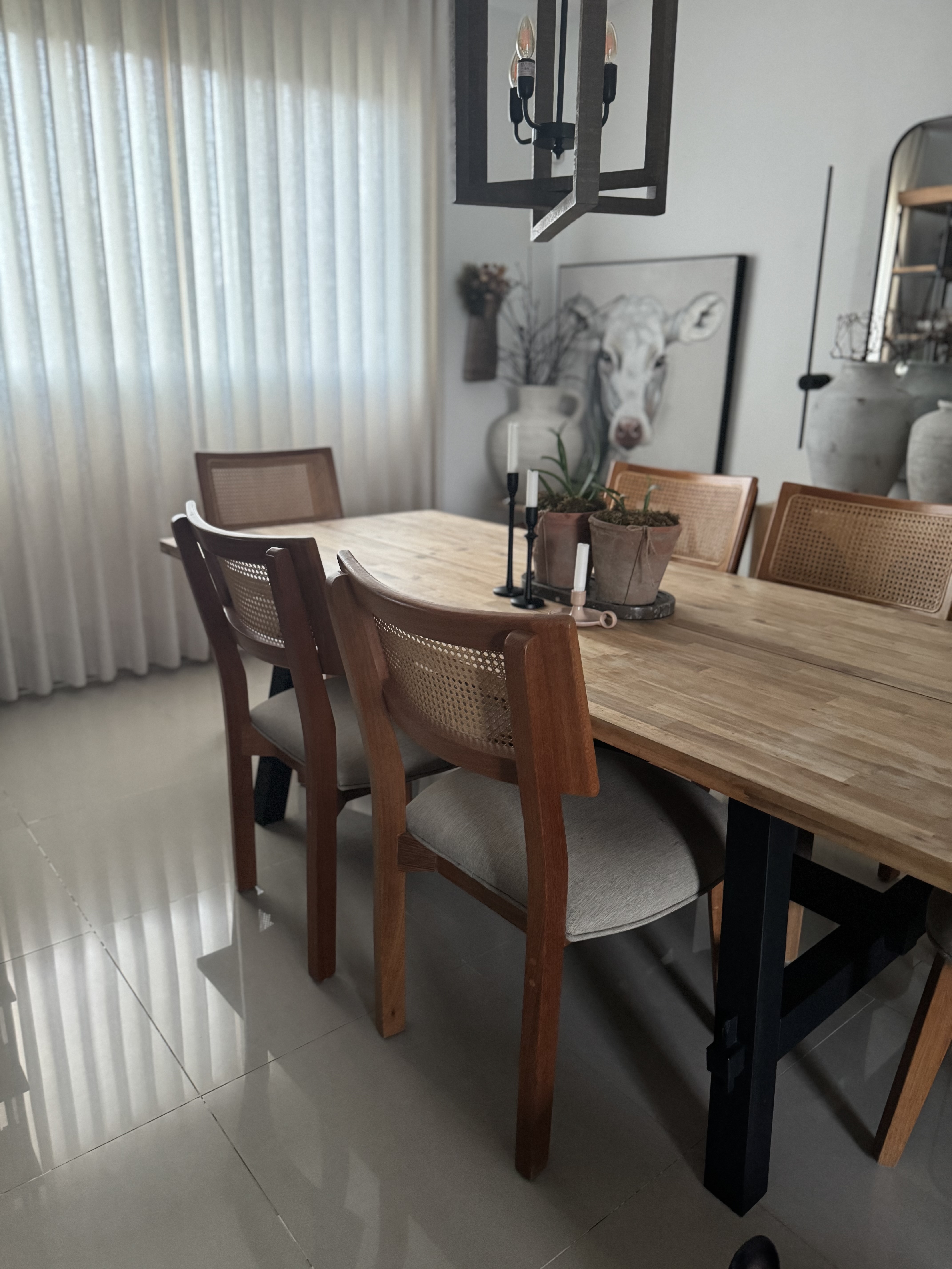muebles y colchones - Sillas de comedor en roble y pajilla  1