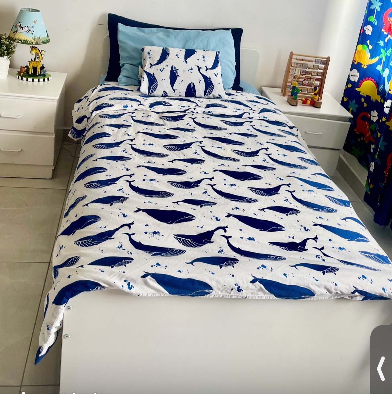 muebles y colchones - Cama Twin con accesorios ( sábanas , colchón , mesas de noche y cortinas ) 0