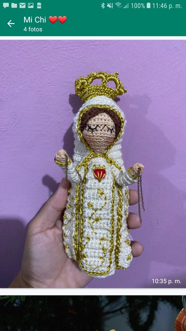 decoración y accesorios - Virgencitas tejidas a mano a crochet 3