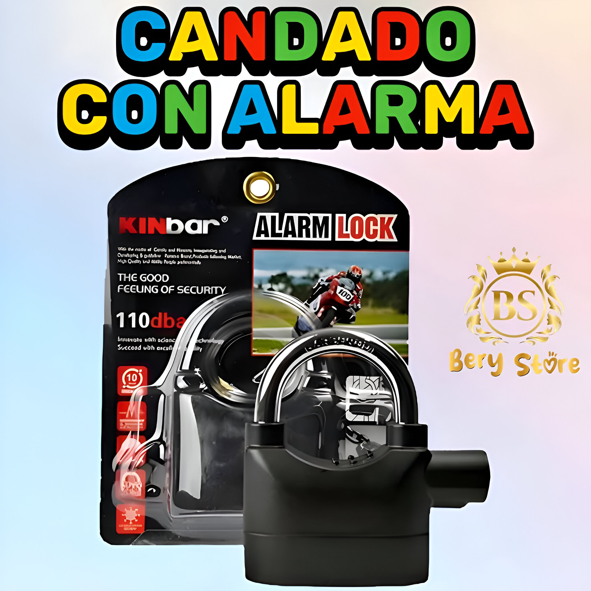 otros electronicos - 🎀 CANDADO CON ALARMA ANTIRROBO | CANDADO CON ALARMA PARA MOTO | CANDADO ALARMA  1