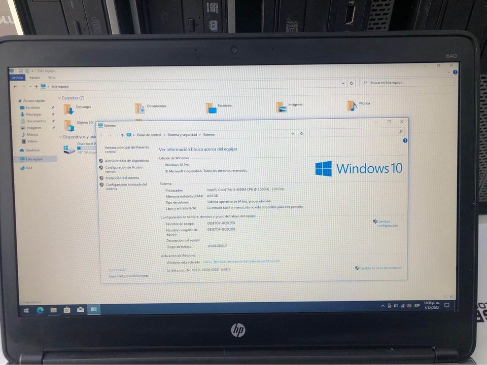 computadoras y laptops - HP ProBook 640/ Core I5-4/ 4GB/8GB RAM/ 500HDD/Windows 10 PRO 64 bits 4