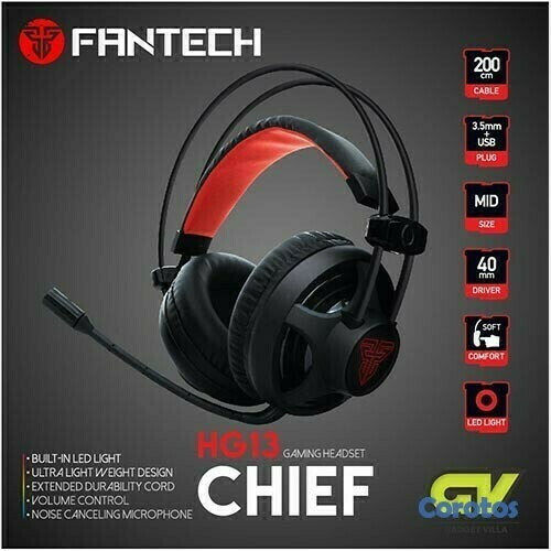 computadoras y laptops - AUDIFONO CON MICROFONO FANTECH HG13 PARA GRANDES JUGADORES CON LUZ  1