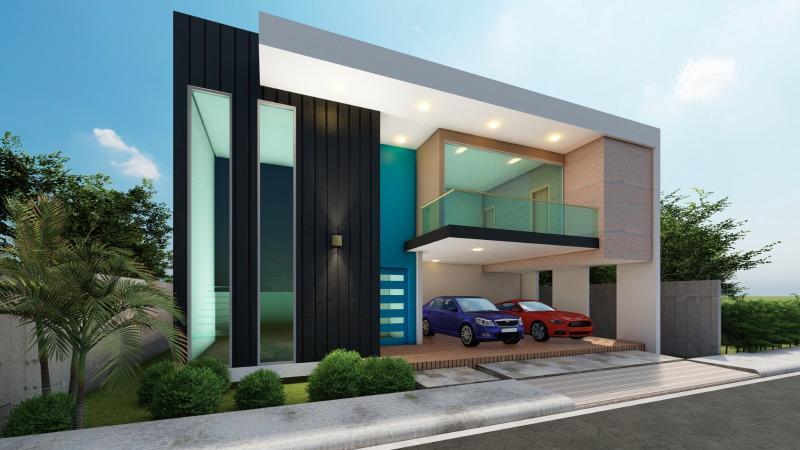 casas - Moderna Casa De 2 Niveles En Venta – Res. Vista Del Mango, Gurabo, Santiago. 1
