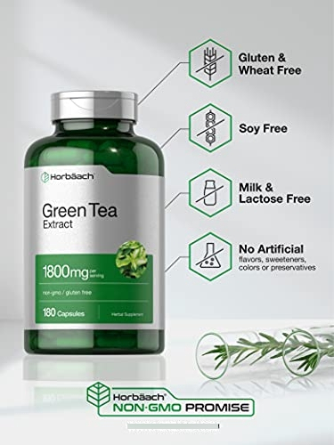 Salud y Equipamiento Médico - Extracto De Te Verde 1800 Mg 180 Cap Horbaach 4