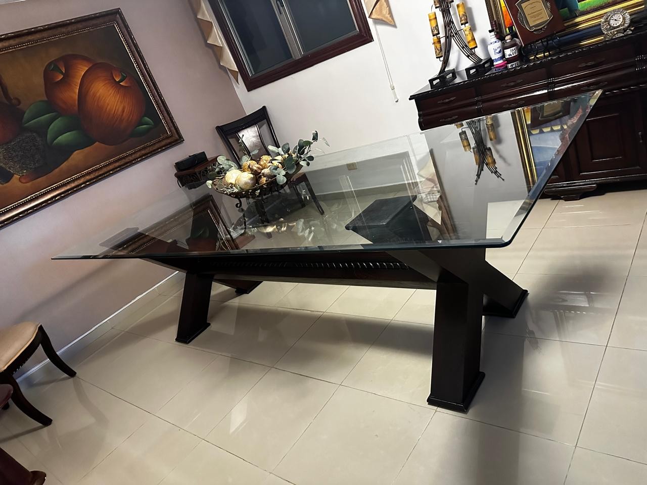 muebles y colchones - Base Mesa caoba  comedor para 10 personas ( SIN TOPE ) 1