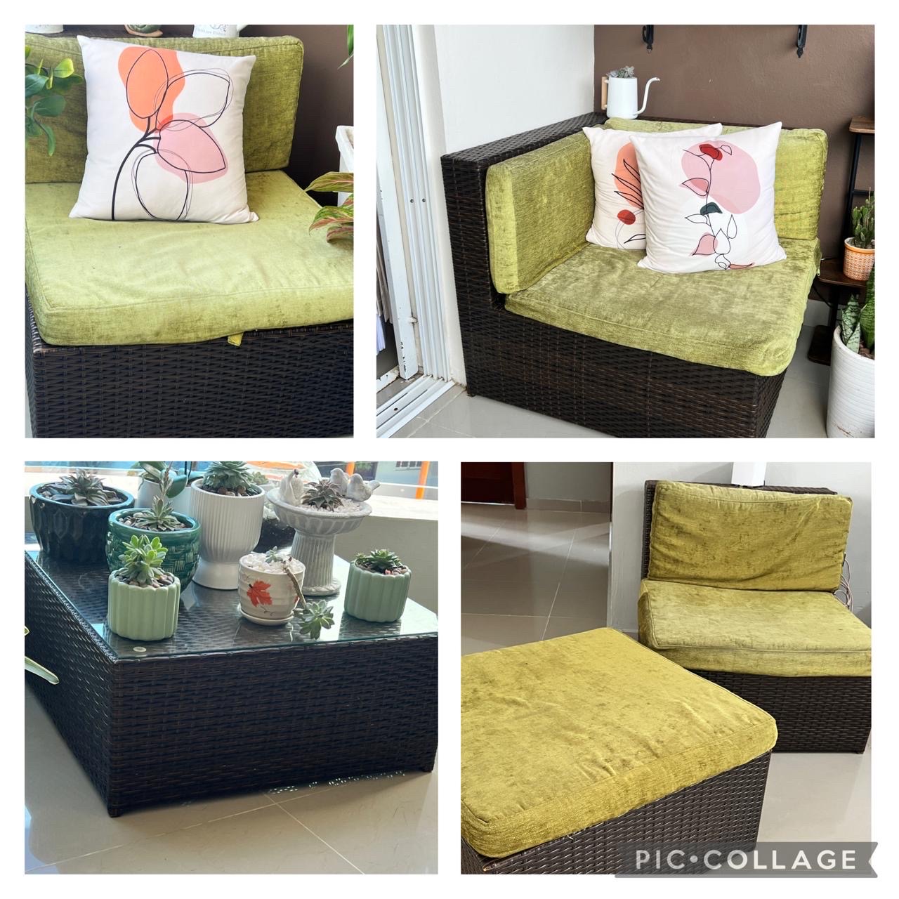 muebles y colchones - Juego de muebles de 5 piezas estilo Rattan sintético  0