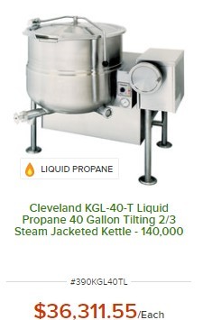 equipos profesionales - Marmita de 40 gls., Cleveland 5