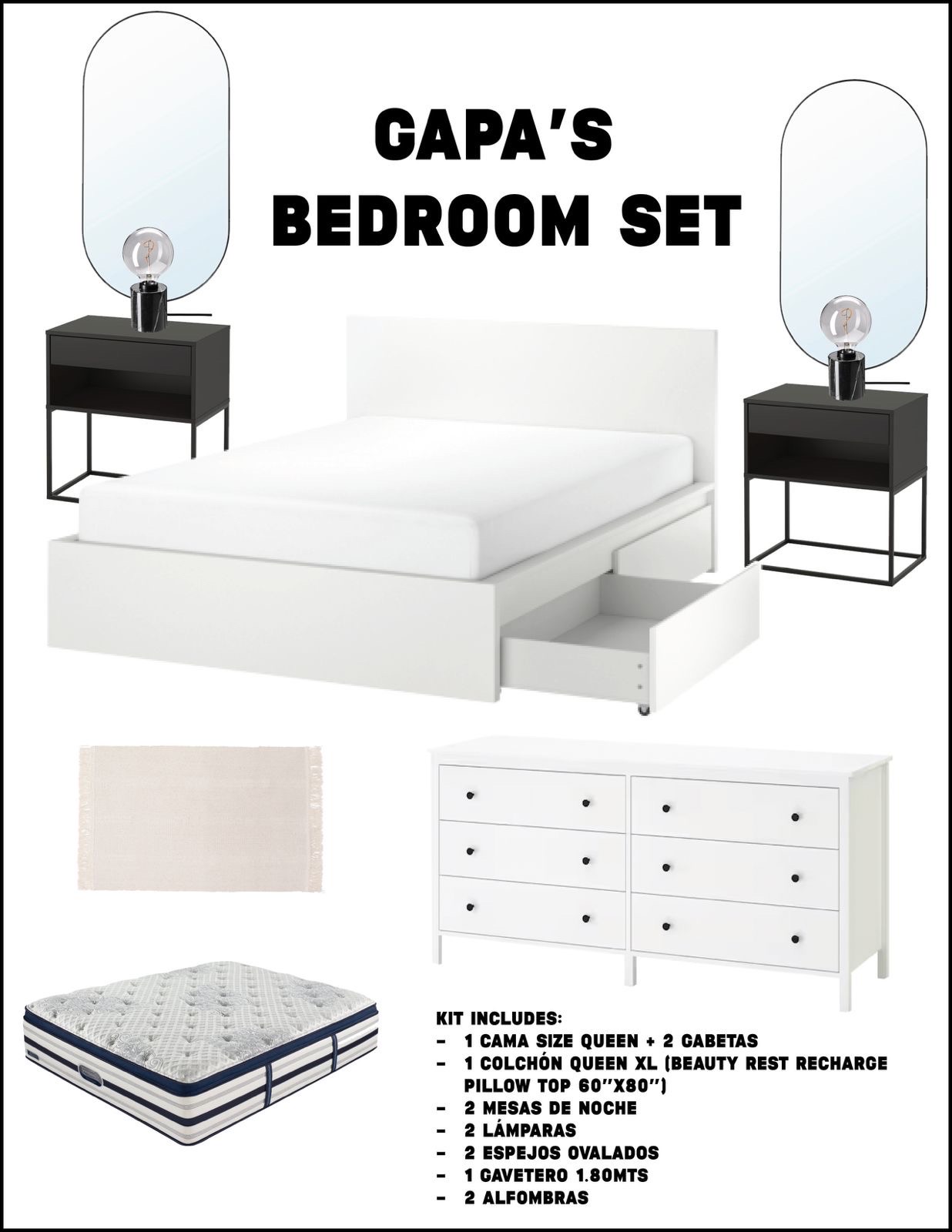 muebles y colchones - Set de habitación completa