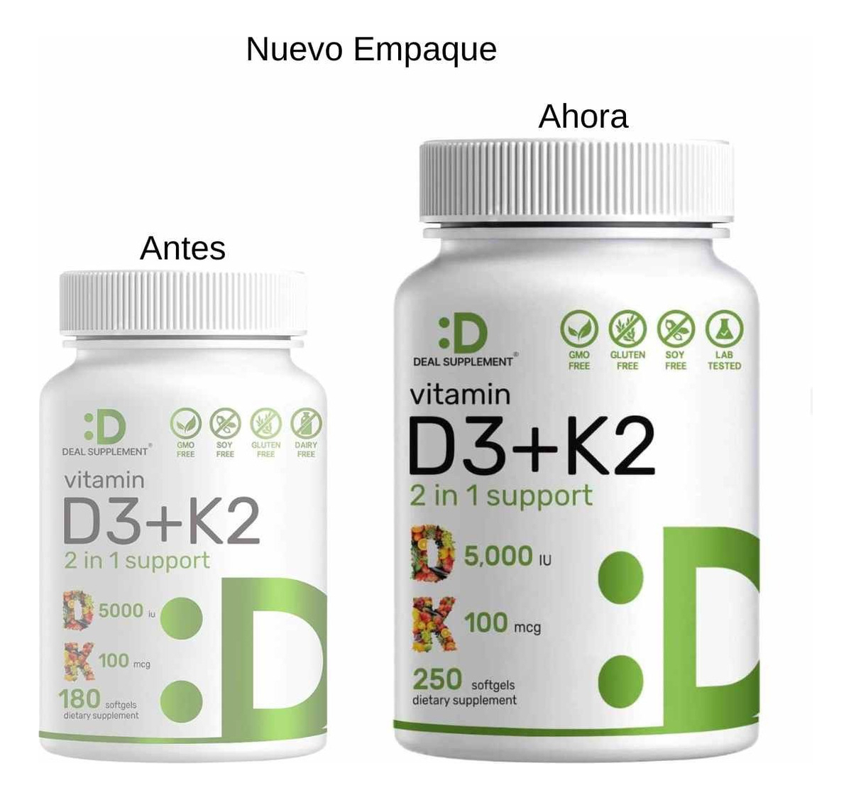 Salud y Equipamiento Médico - Vitamina D3 Con K2 250caps Deal 1